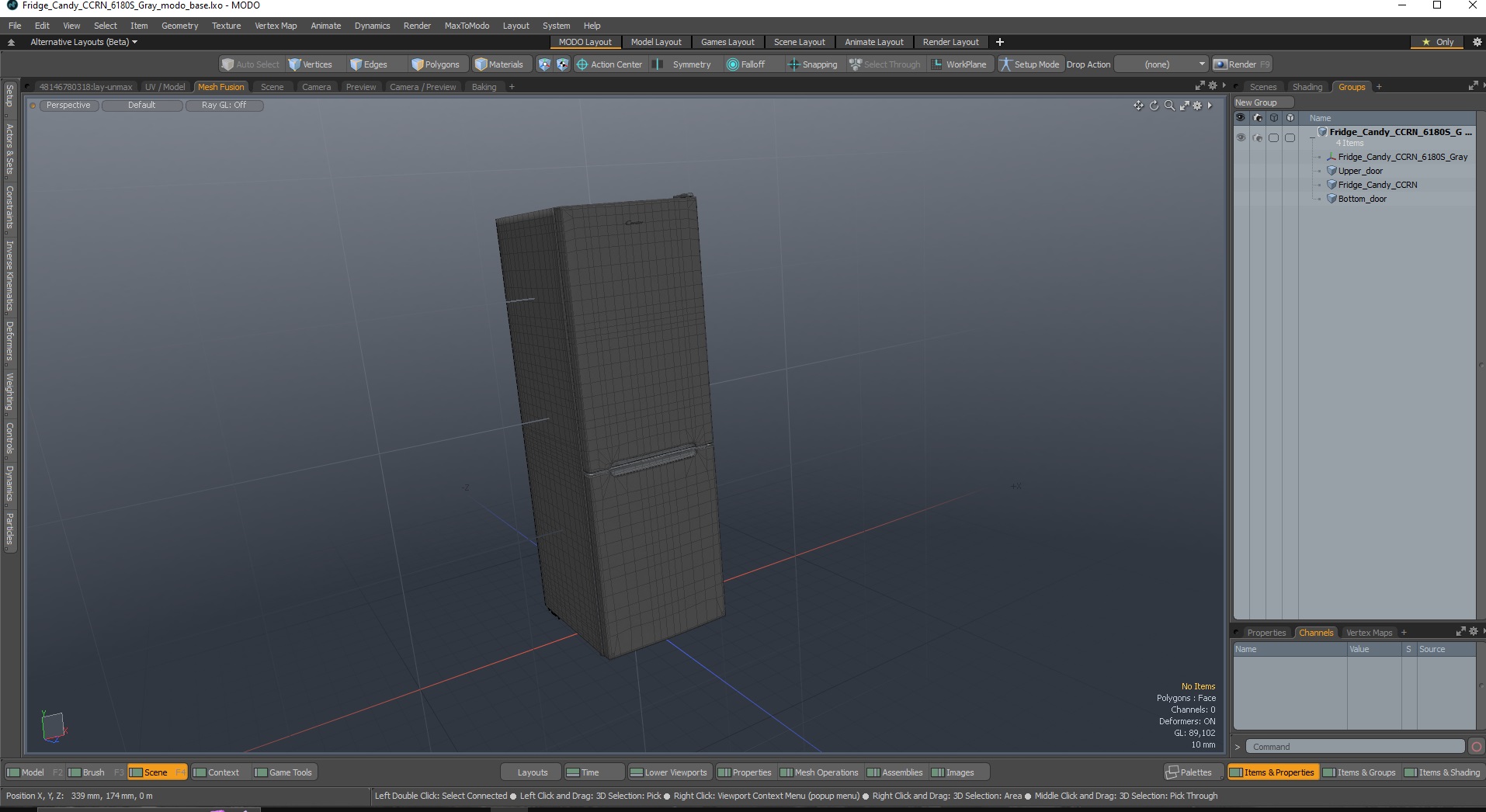 3D Fridge Candy CCRN 6180S Gray model