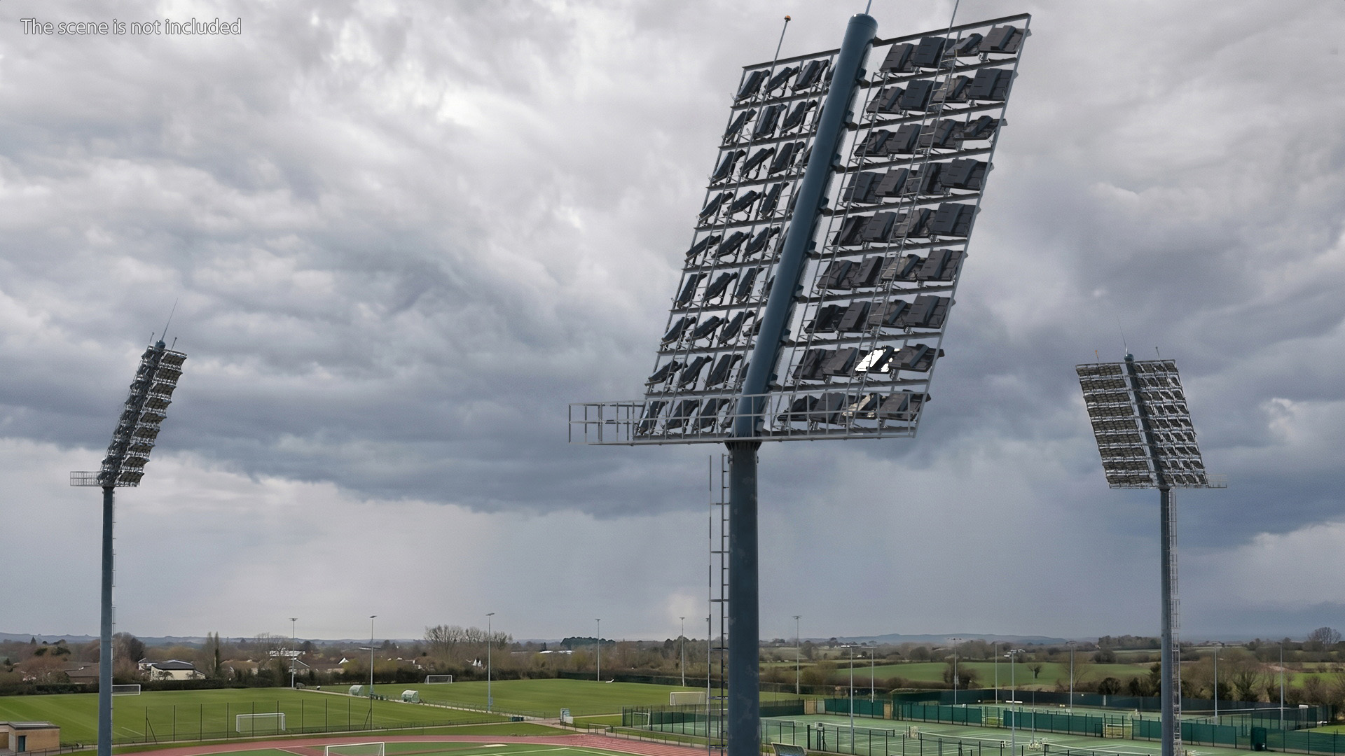 Sports Lighting Tower on Foundation Simplified - view 2