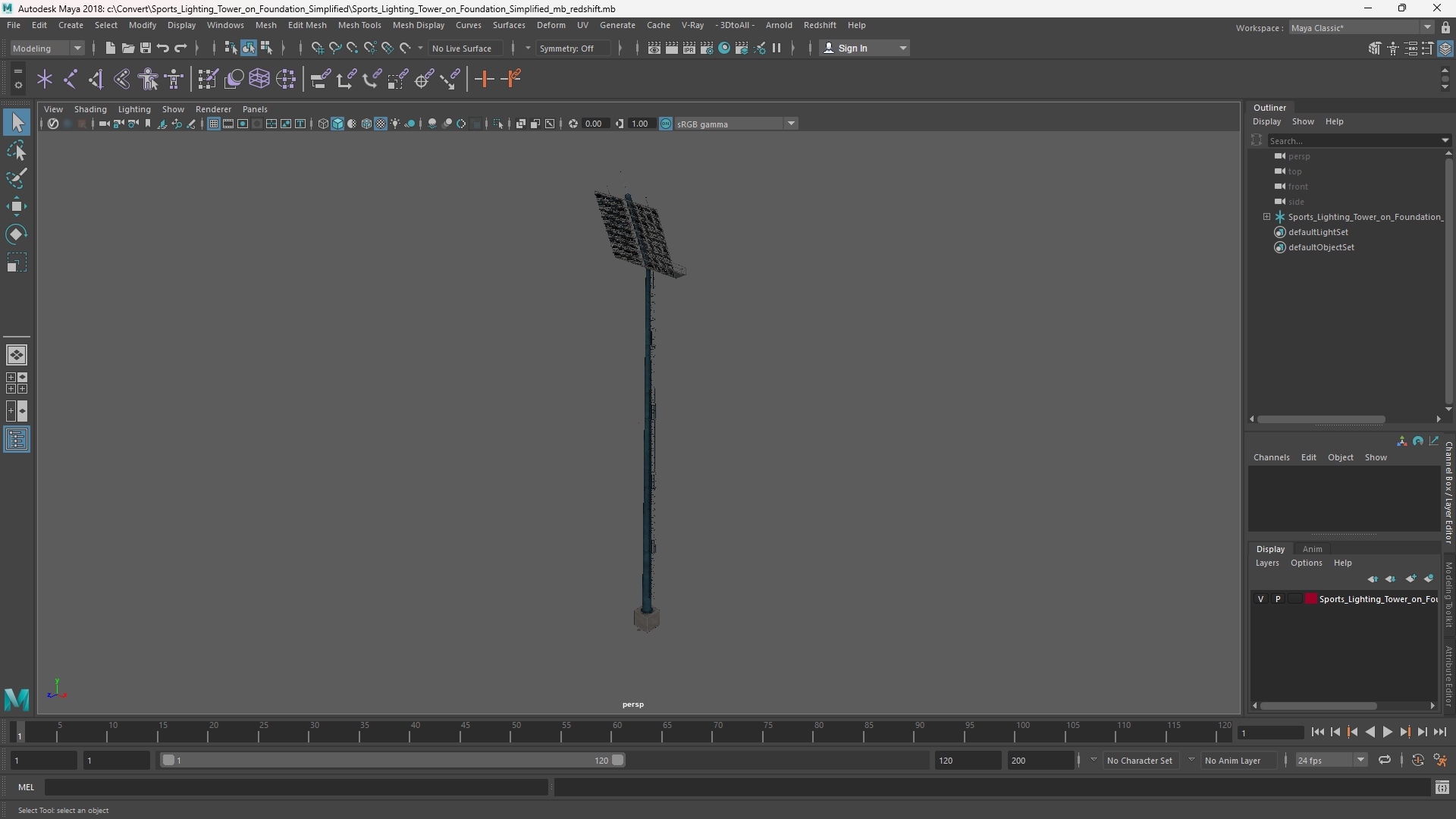 Sports Lighting Tower on Foundation Simplified - view 11