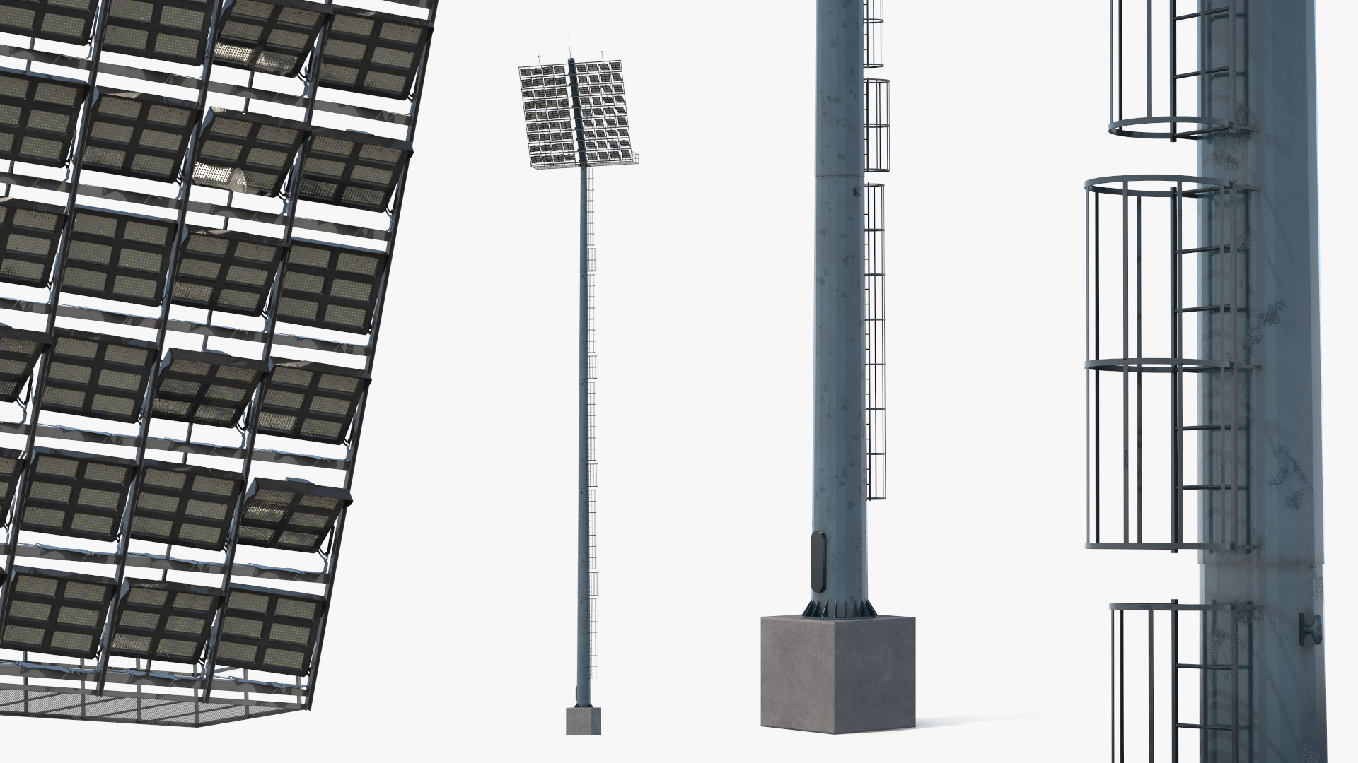 Sports Lighting Tower on Foundation Simplified - view 3