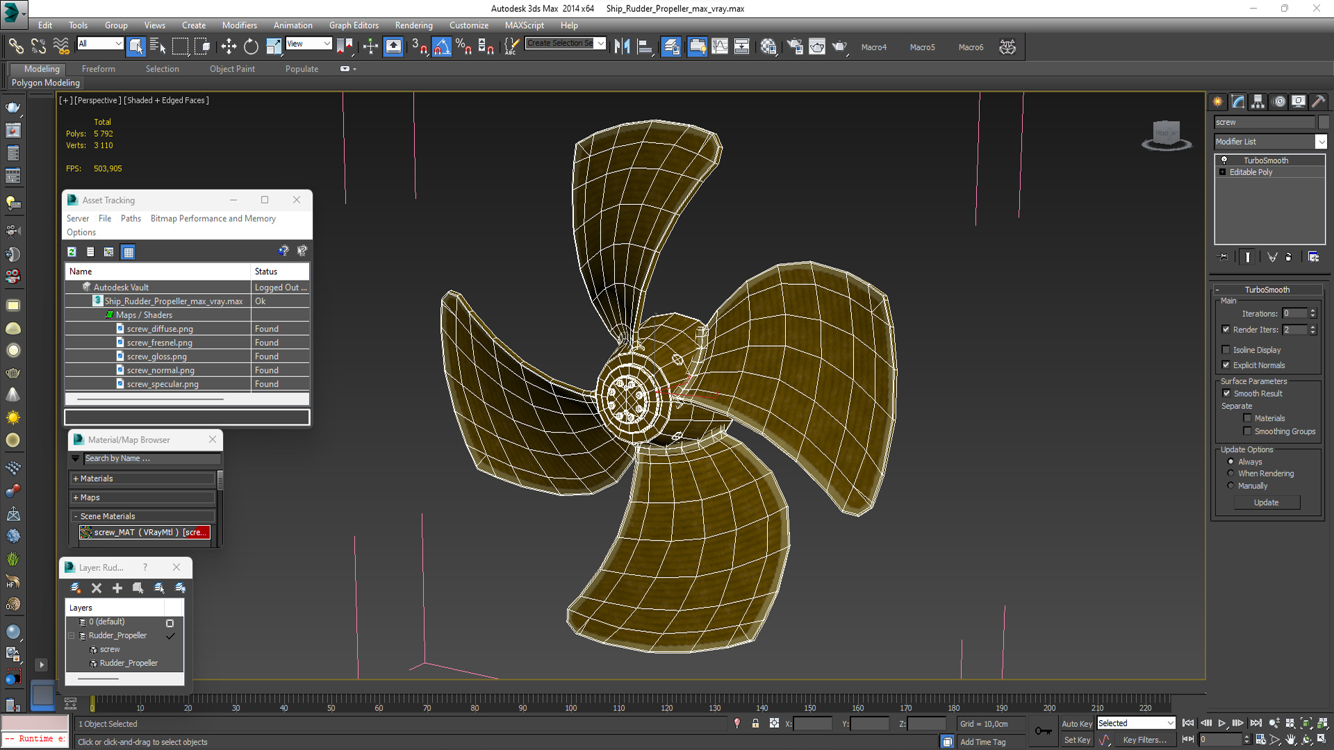 3D Rudder Propeller