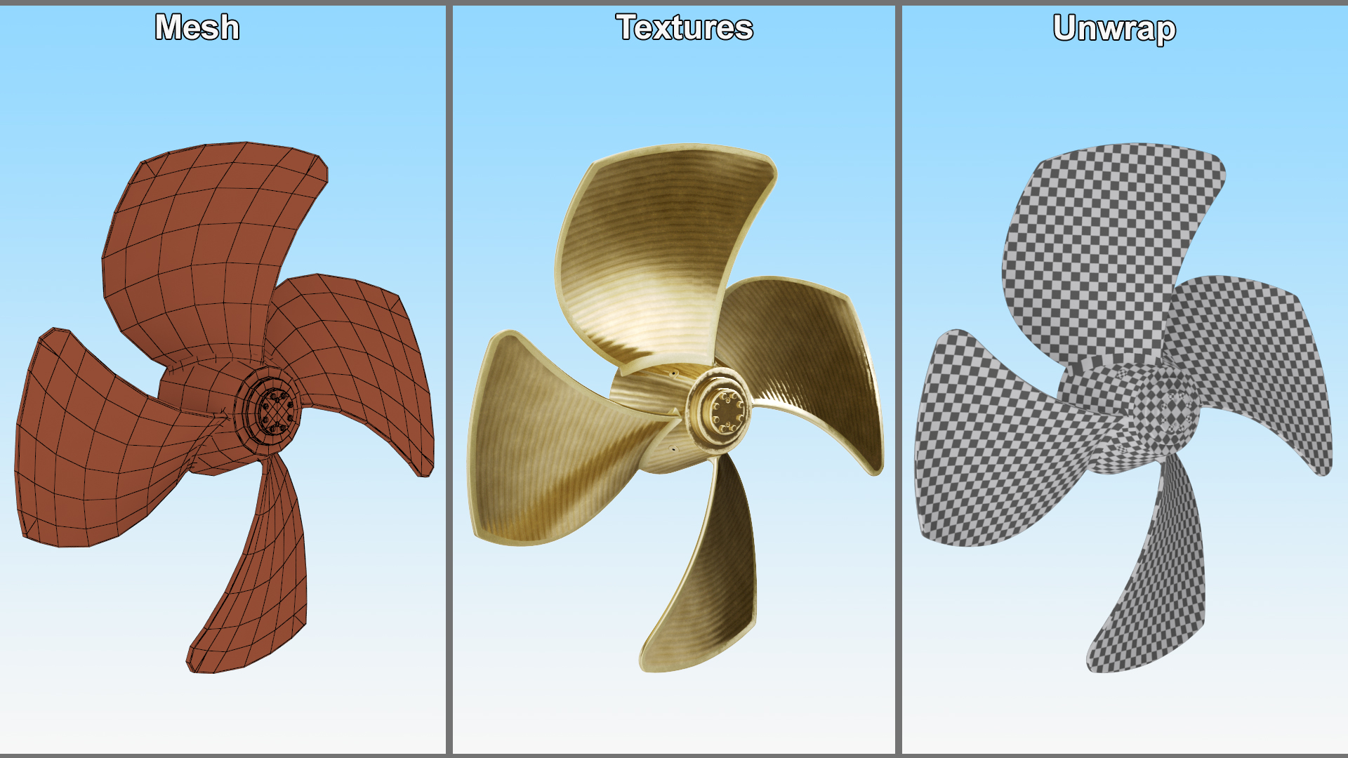 3D Rudder Propeller