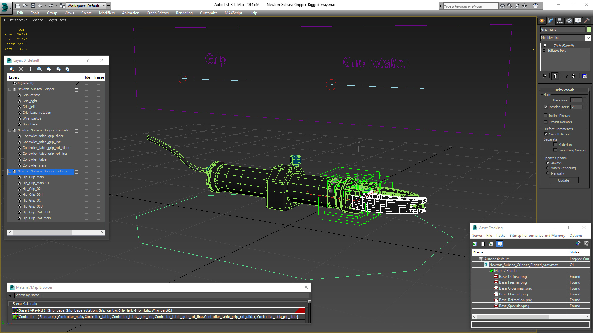 3D Newton Subsea Gripper Rigged model
