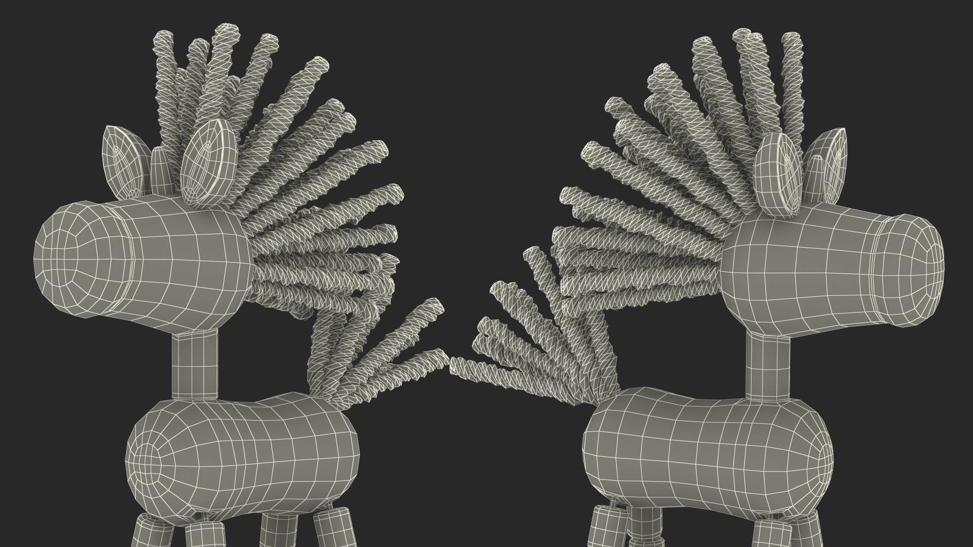 3D Unicorn Puppet Toy Yellow Rigged for Cinema 4D