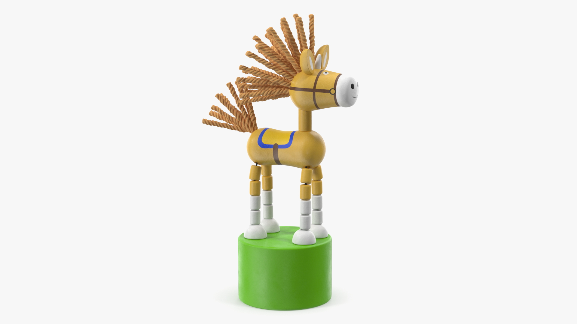 3D Unicorn Puppet Toy Yellow Rigged for Cinema 4D