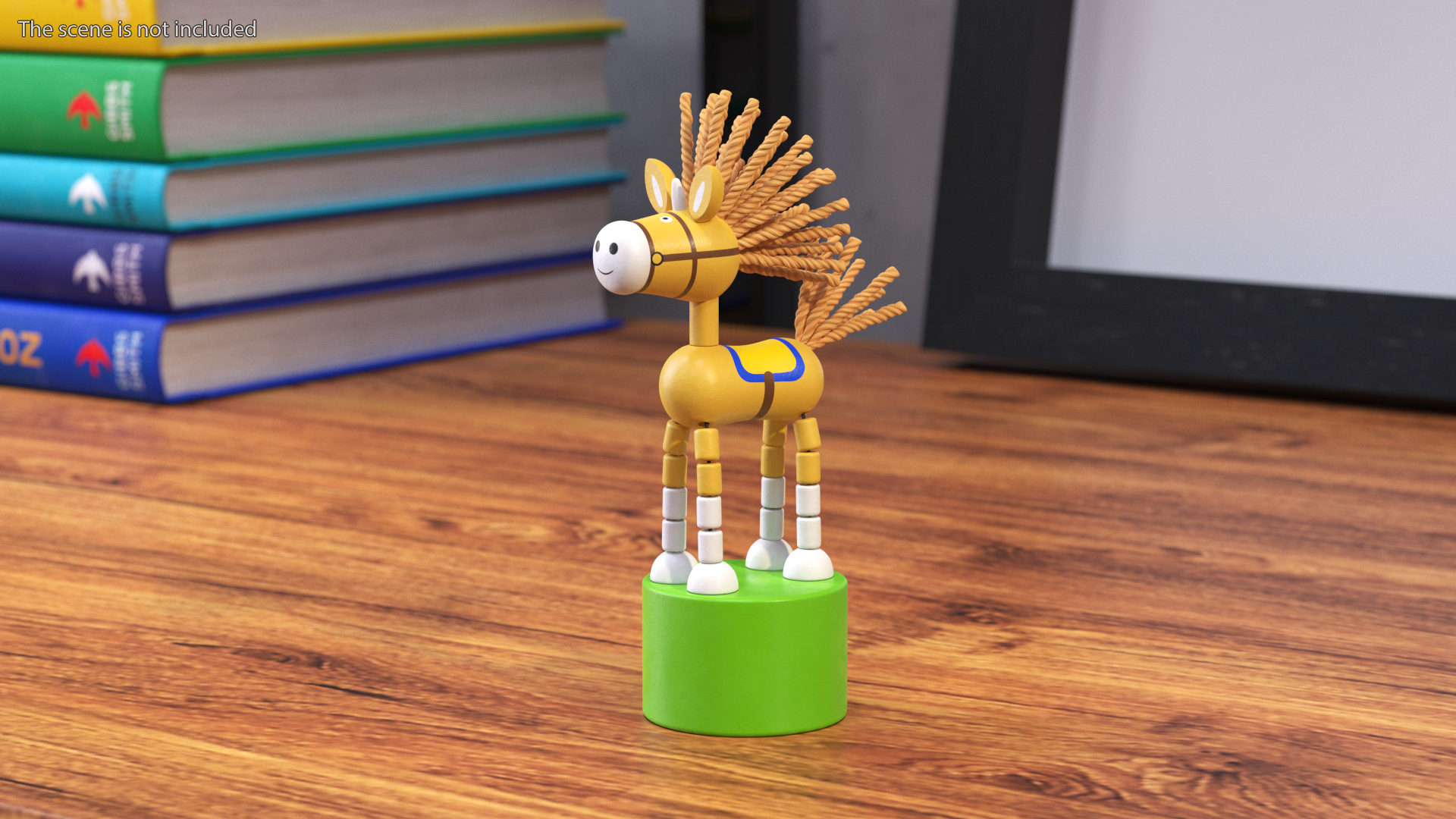 3D Unicorn Puppet Toy Yellow Rigged for Cinema 4D