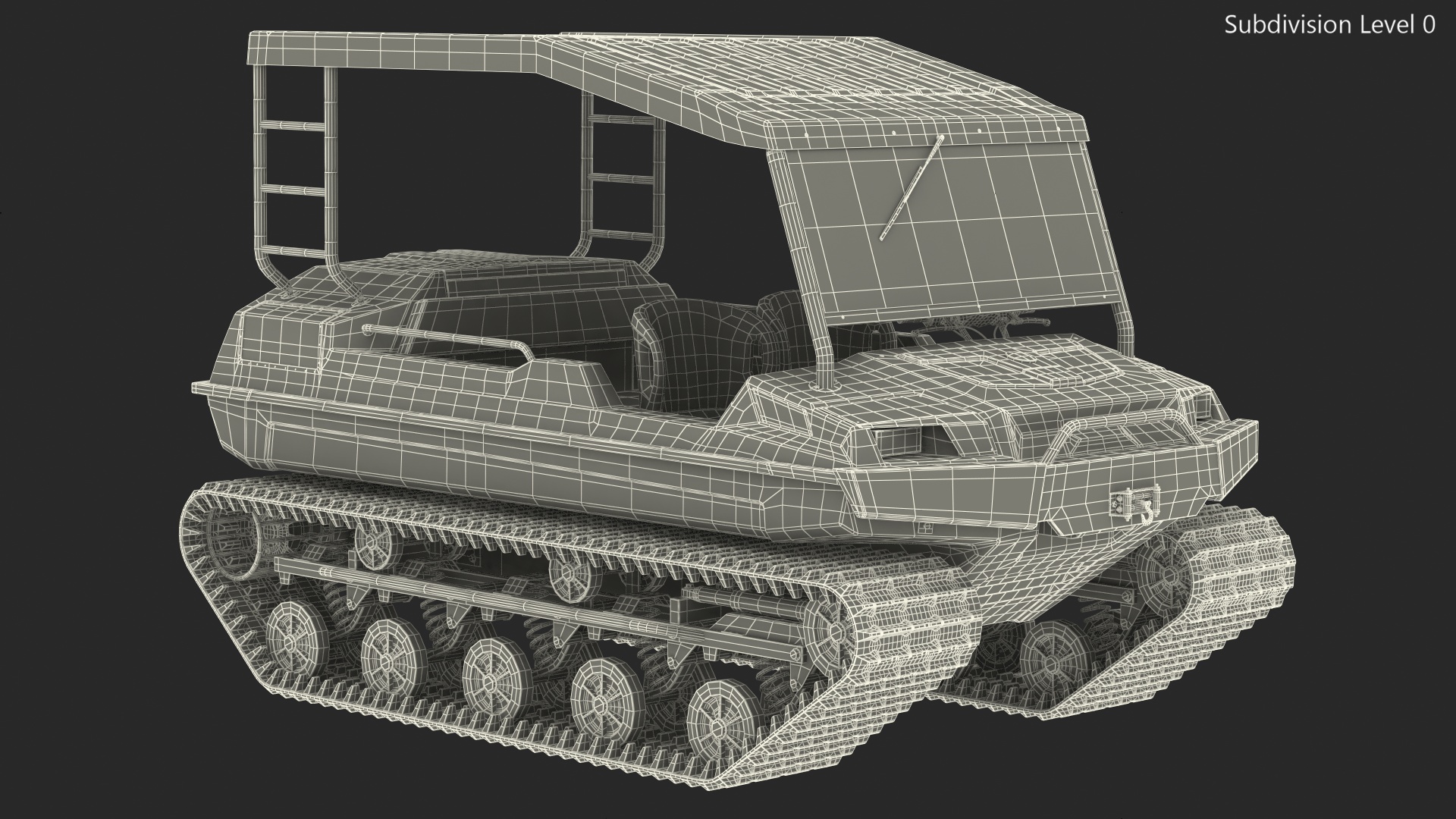 High Mobility ATV Tinger Old Red Rigged 3D model