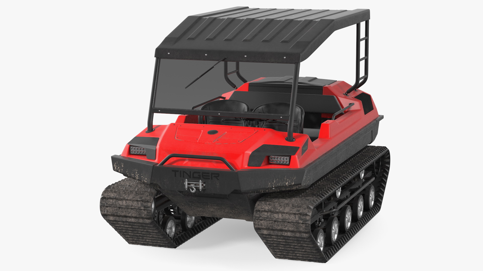 High Mobility ATV Tinger Old Red Rigged 3D model