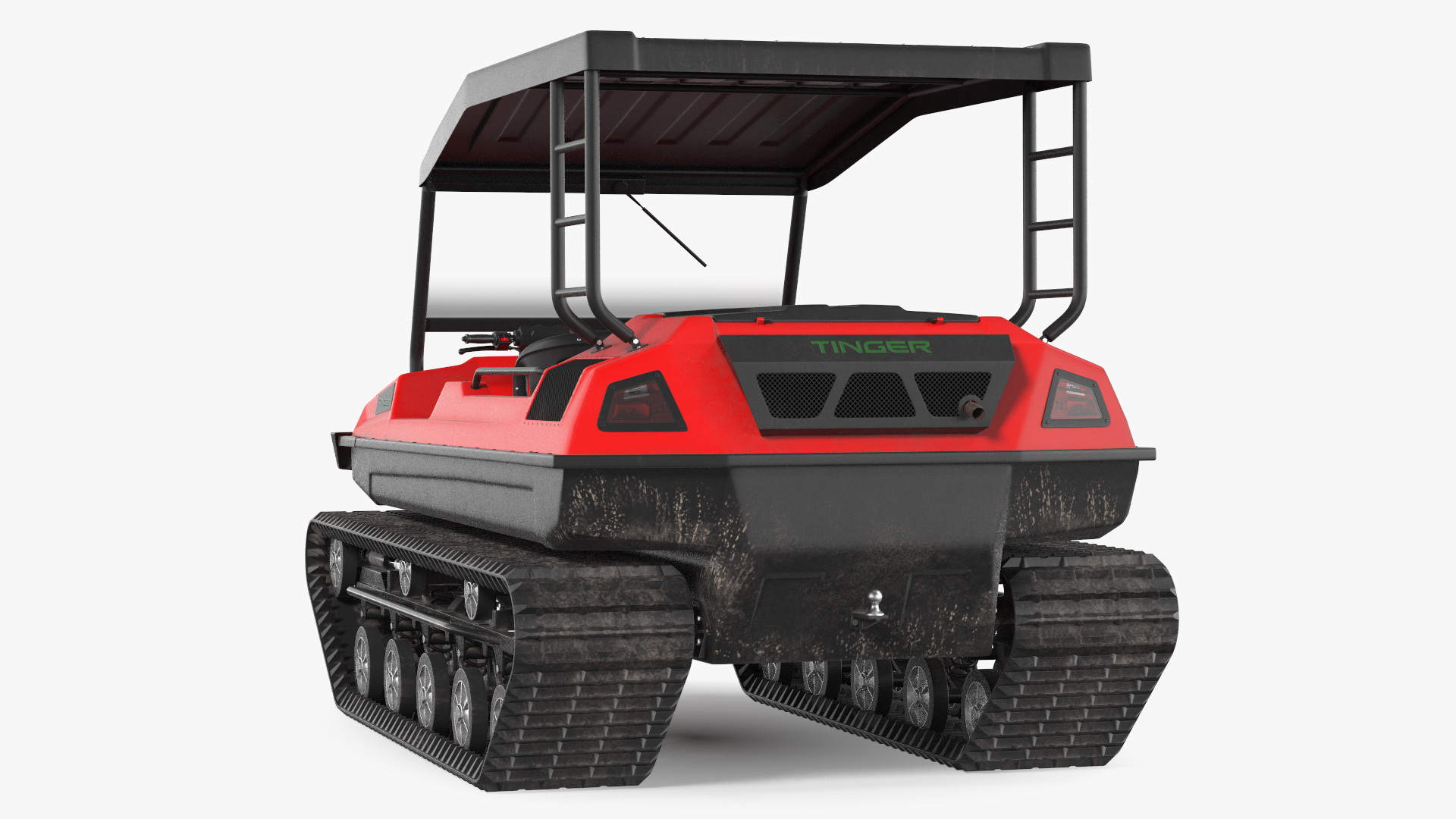 High Mobility ATV Tinger Old Red Rigged 3D model