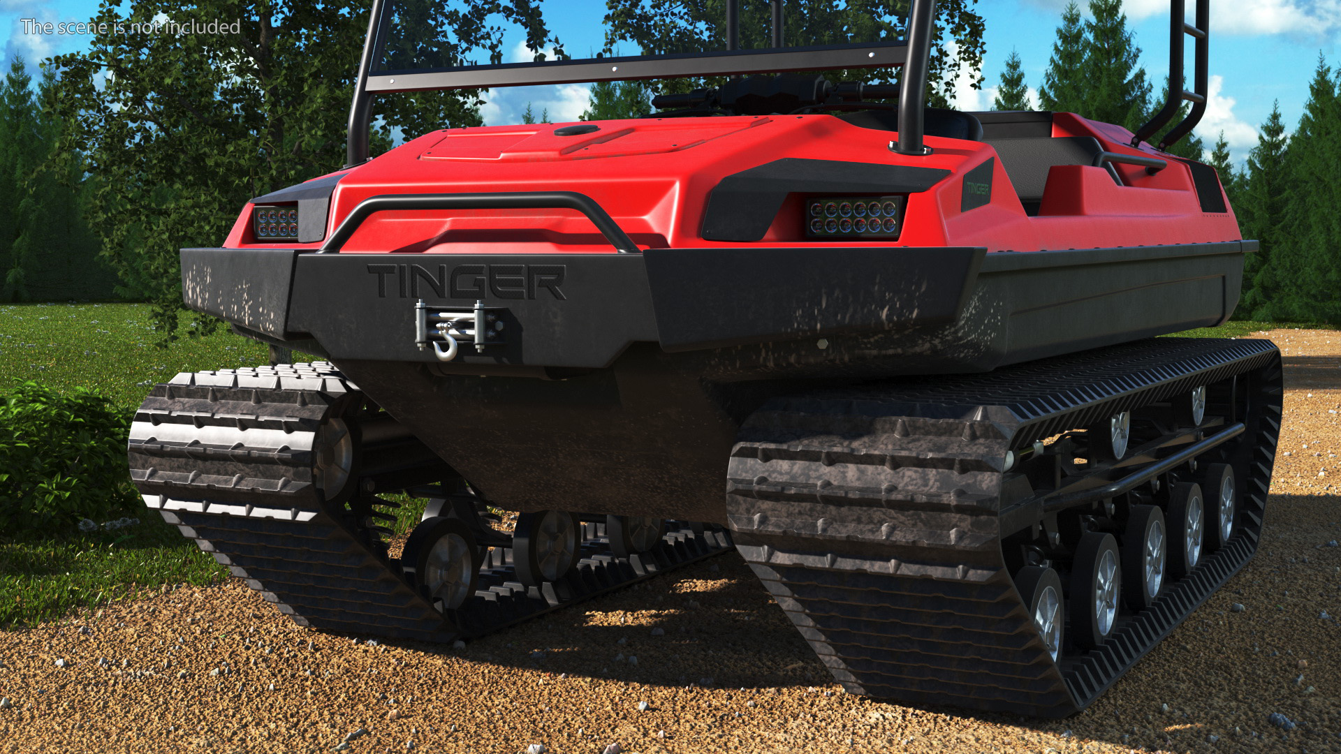 High Mobility ATV Tinger Old Red Rigged 3D model