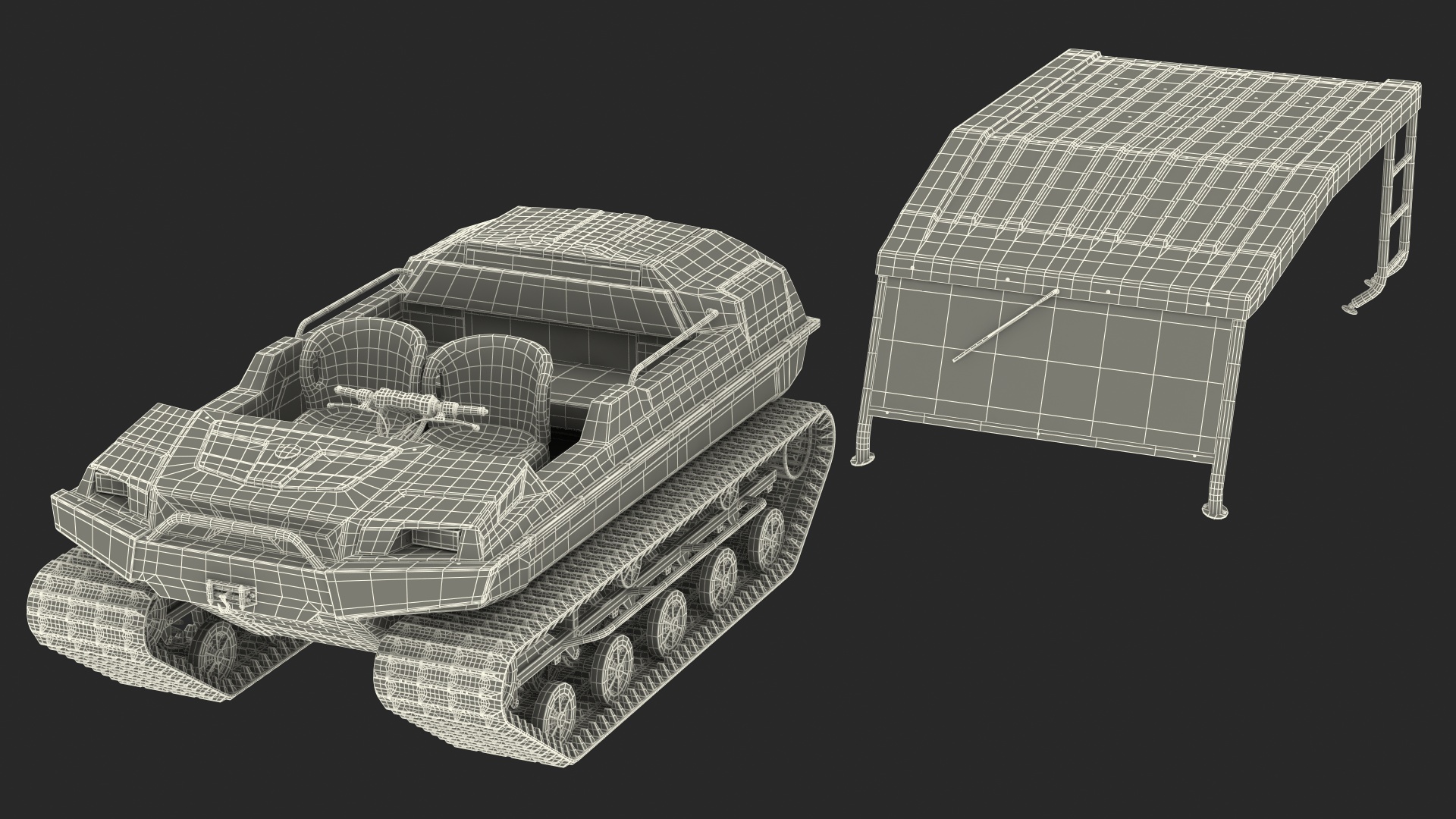 High Mobility ATV Tinger Old Red Rigged 3D model
