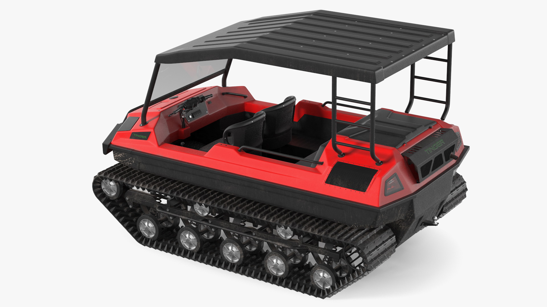 High Mobility ATV Tinger Old Red Rigged 3D model