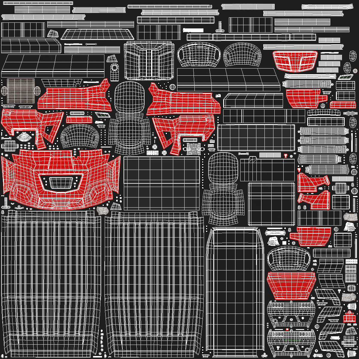 High Mobility ATV Tinger Old Red Rigged 3D model