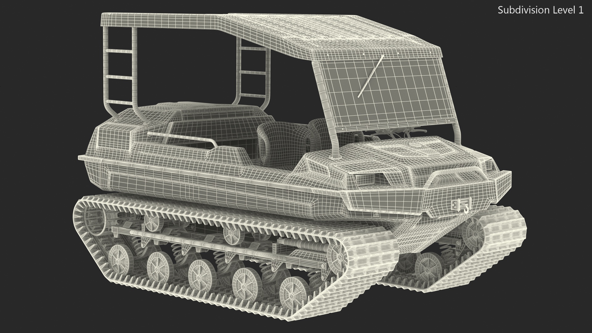High Mobility ATV Tinger Old Red Rigged 3D model