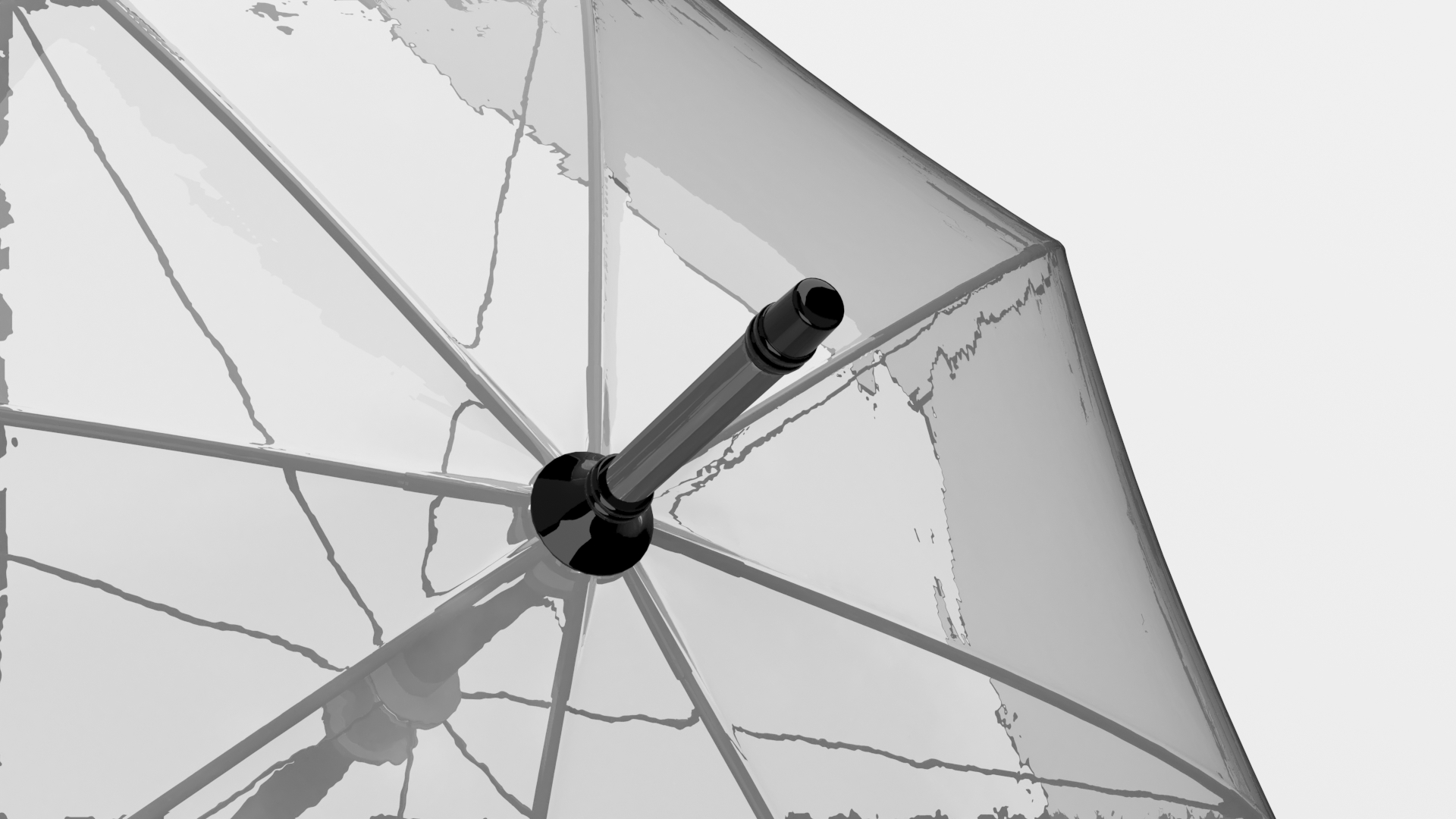 3D Black Handle Bubble Umbrella model