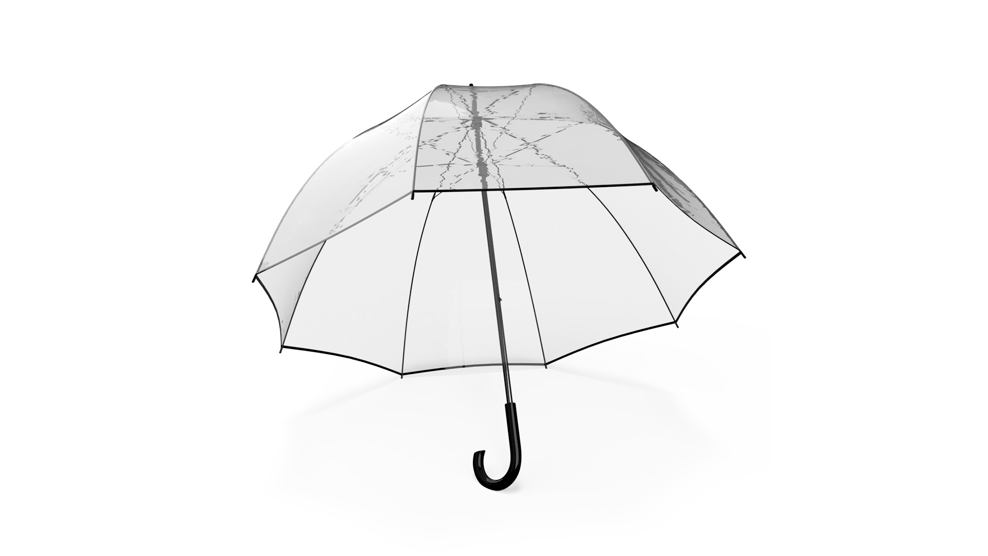 3D Black Handle Bubble Umbrella model