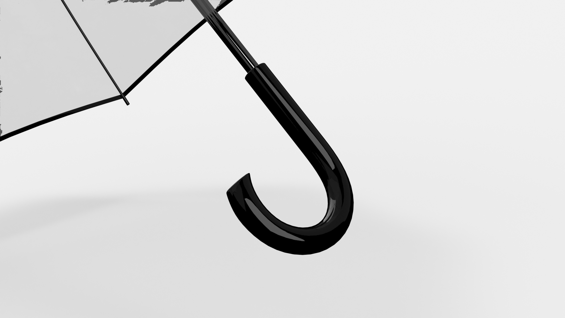 3D Black Handle Bubble Umbrella model