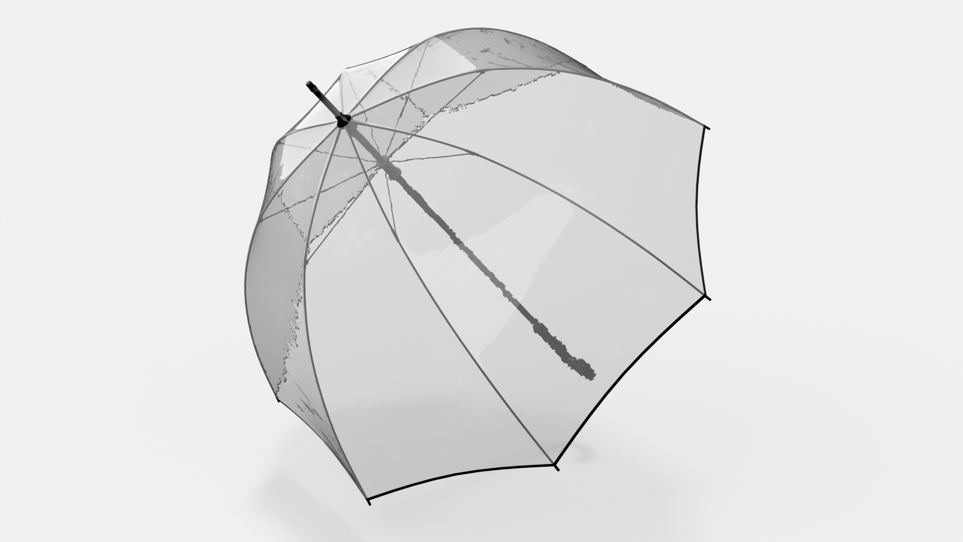 3D Black Handle Bubble Umbrella model