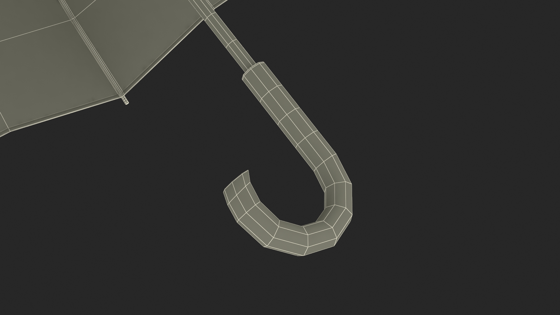 3D Black Handle Bubble Umbrella model