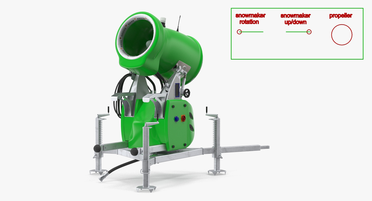 3D Snow Gun Generic Rigged model