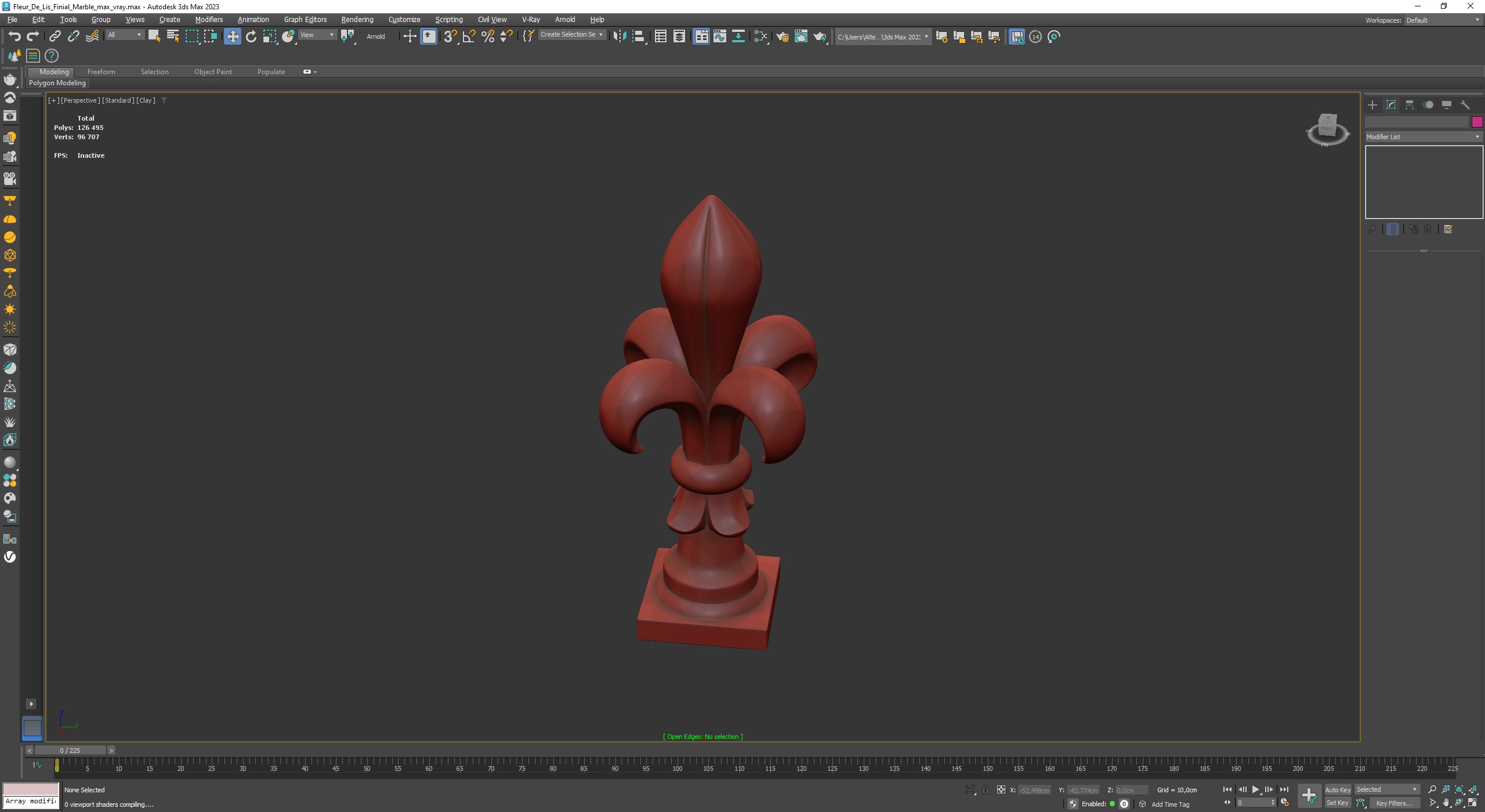 Fleur De Lis Finial Marble for 3D Print 3D model