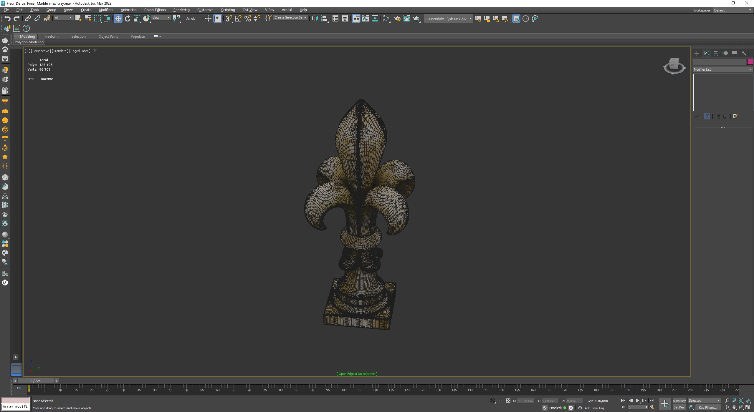 Fleur De Lis Finial Marble for 3D Print 3D model