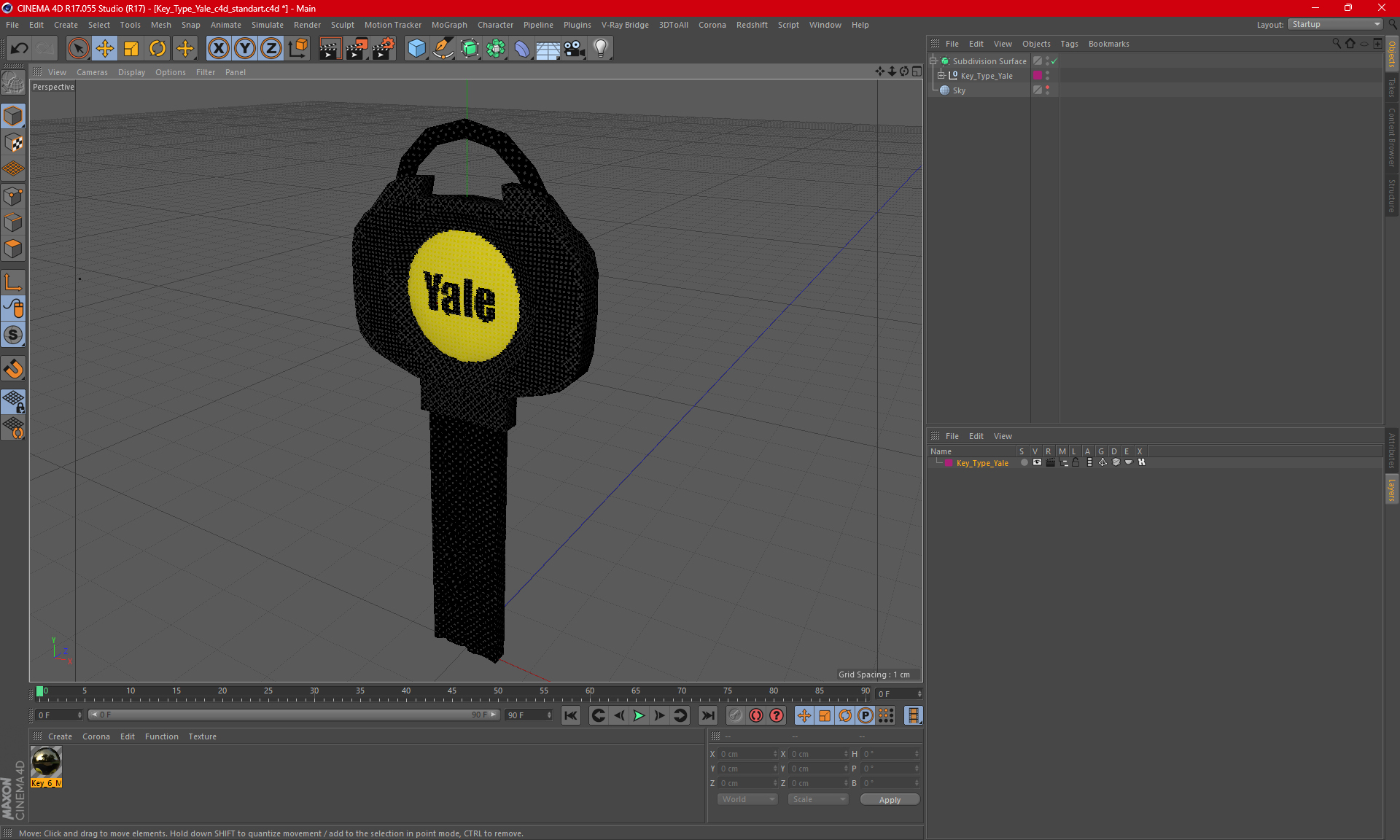 3D Key Type Yale model