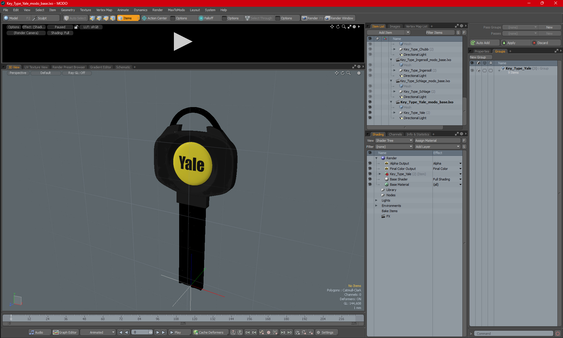 3D Key Type Yale model