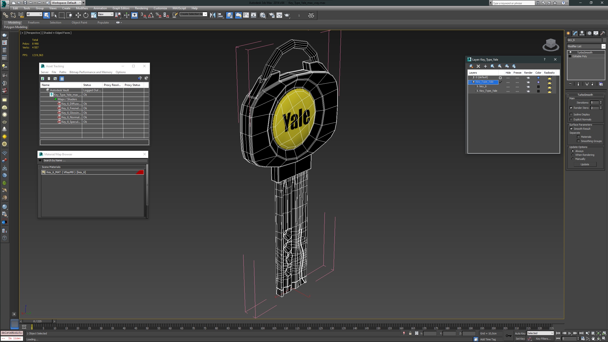 3D Key Type Yale model