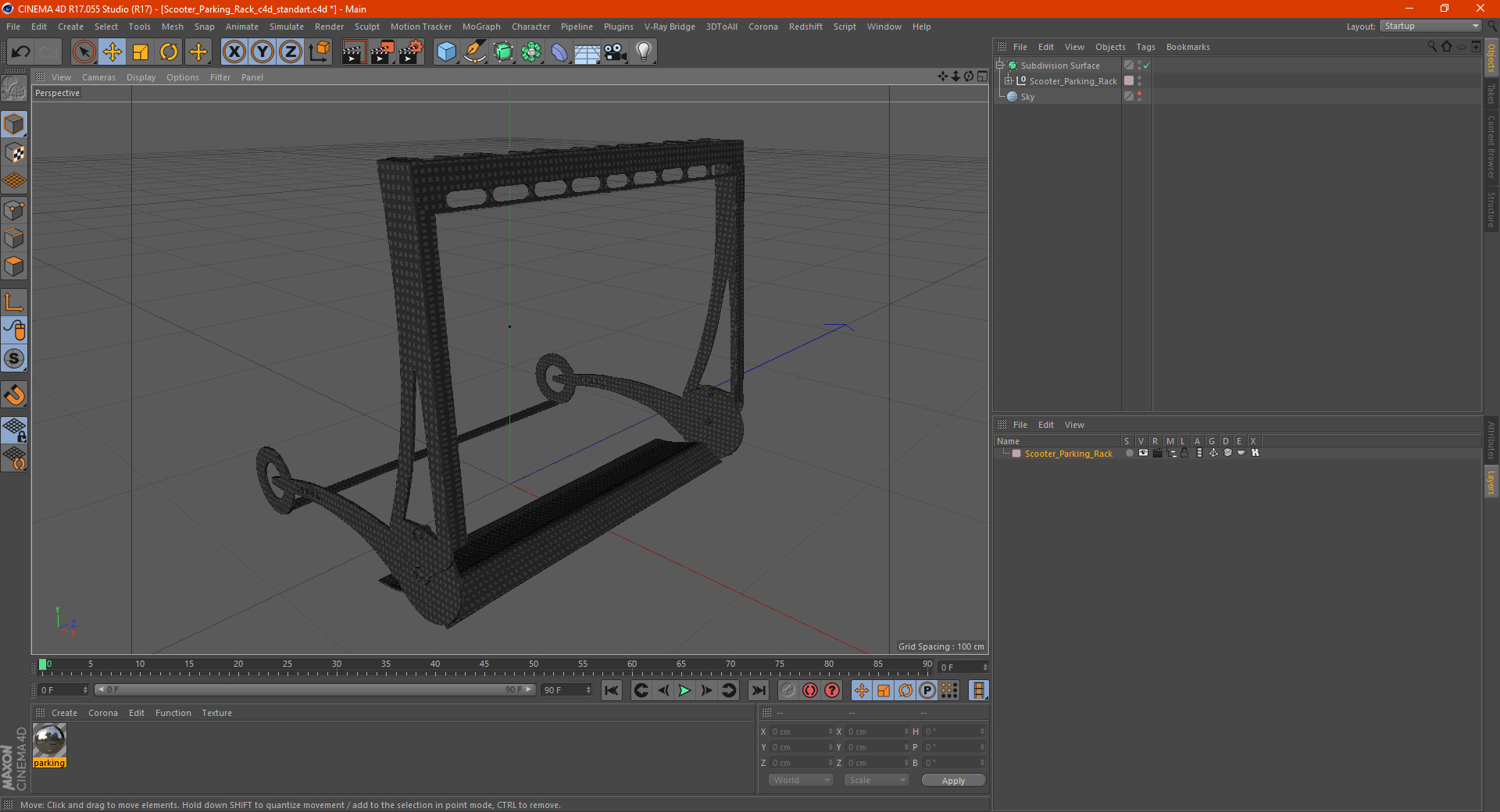 3D model Scooter Parking Rack