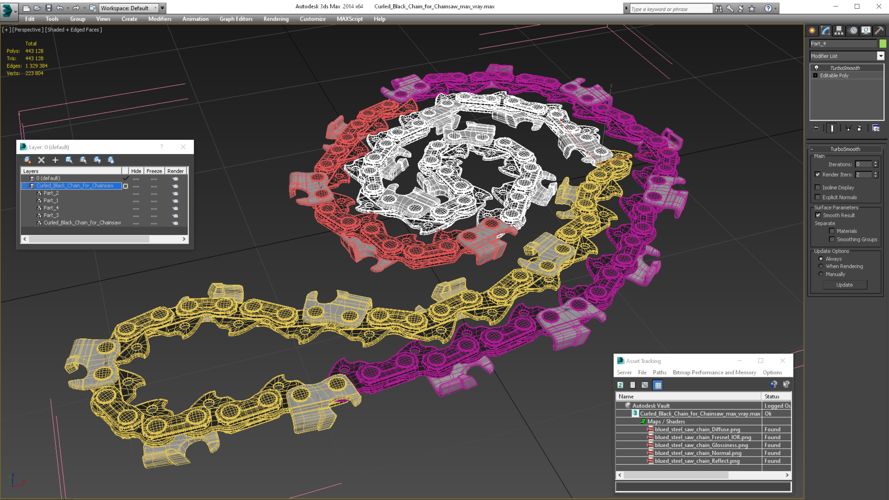 3D Curled Black Chain for Chainsaw