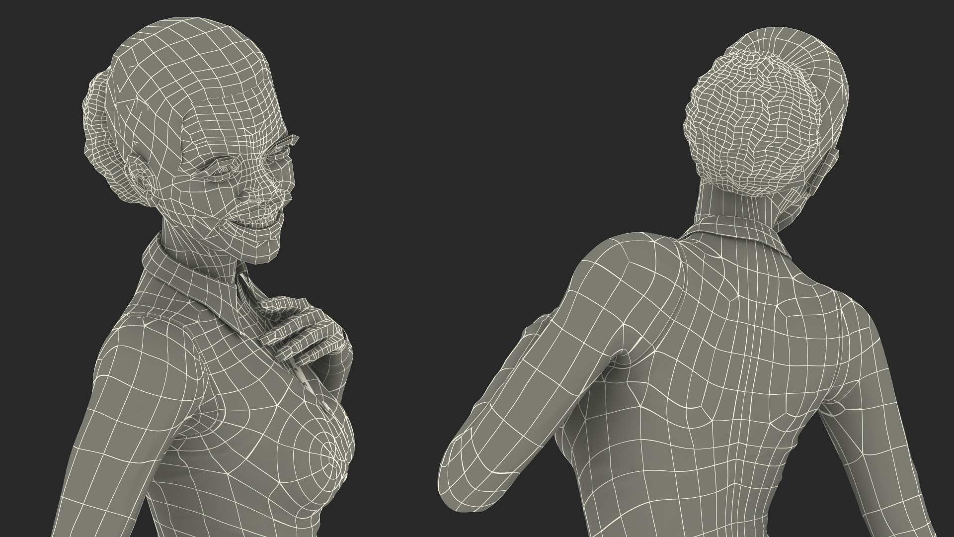 3D model Dark Skin Business Style Woman