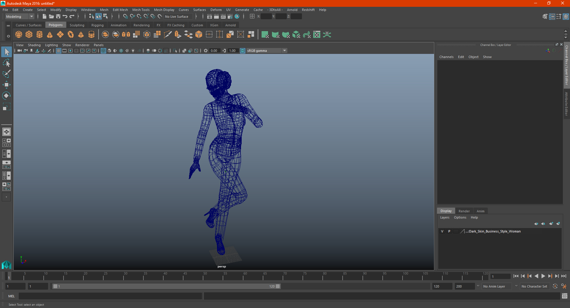 3D model Dark Skin Business Style Woman
