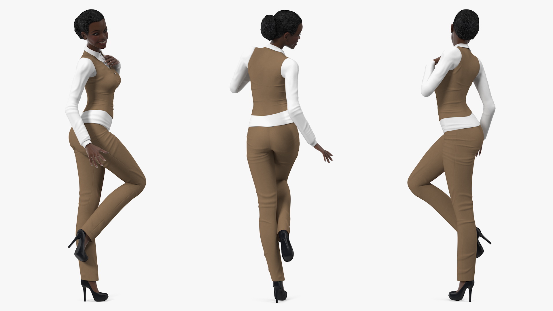 3D model Dark Skin Business Style Woman