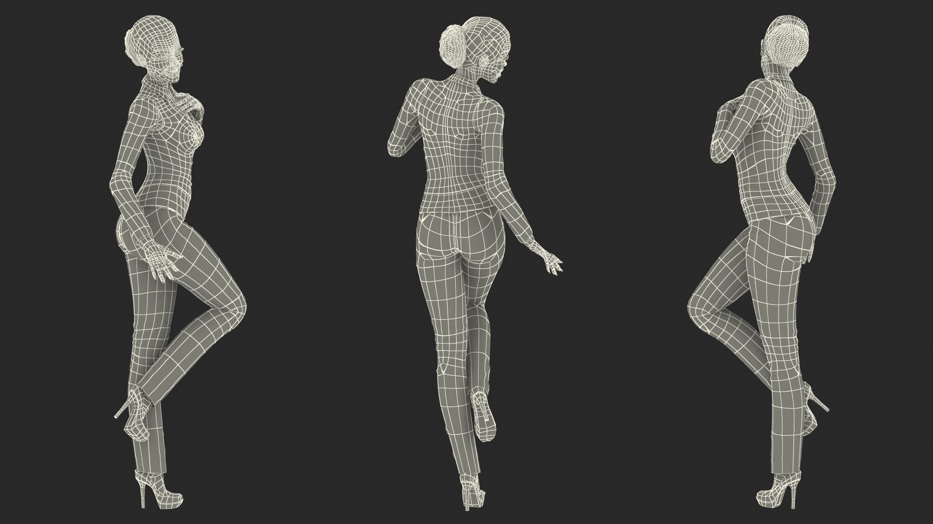 3D model Dark Skin Business Style Woman