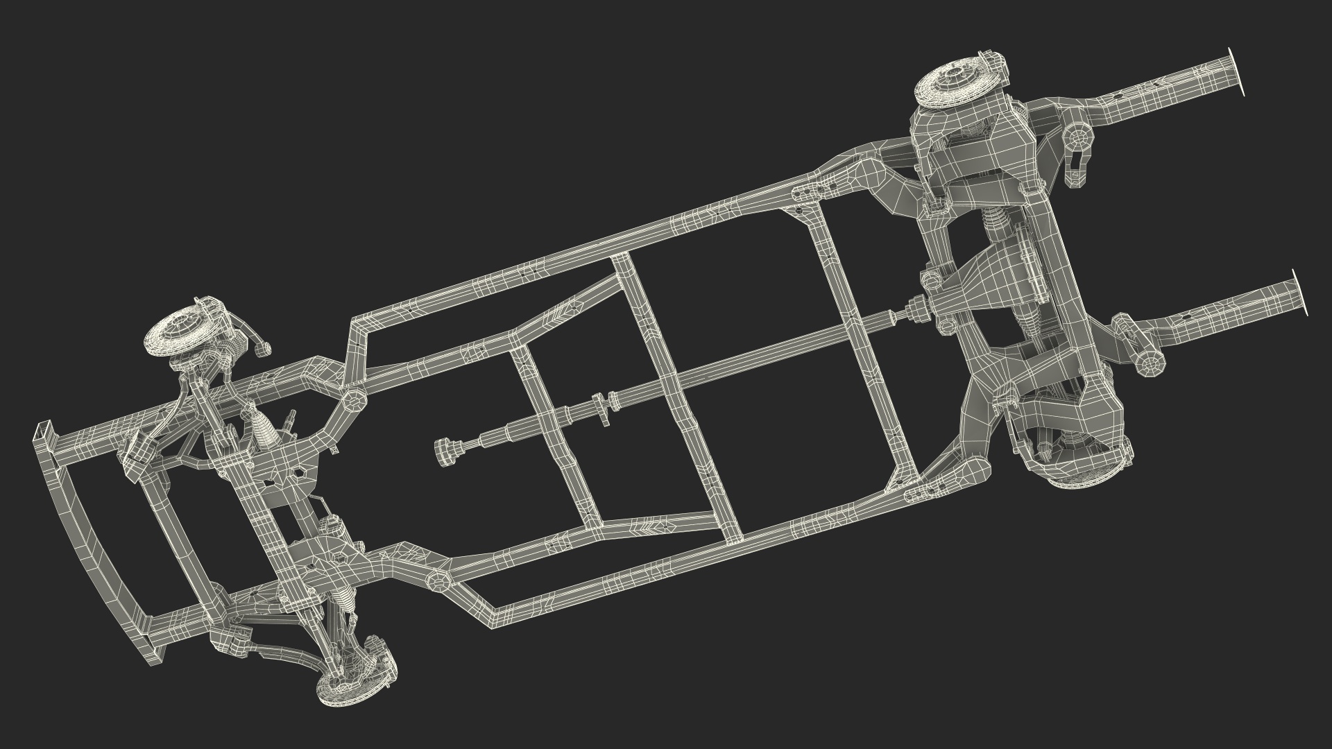 3D model Vehicle Chassis with Independent Suspension System