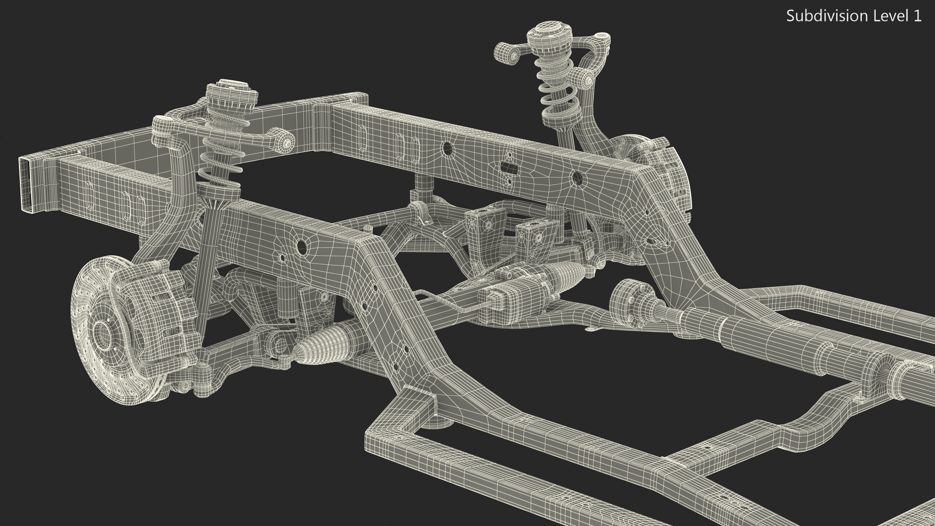 3D model Vehicle Chassis with Independent Suspension System