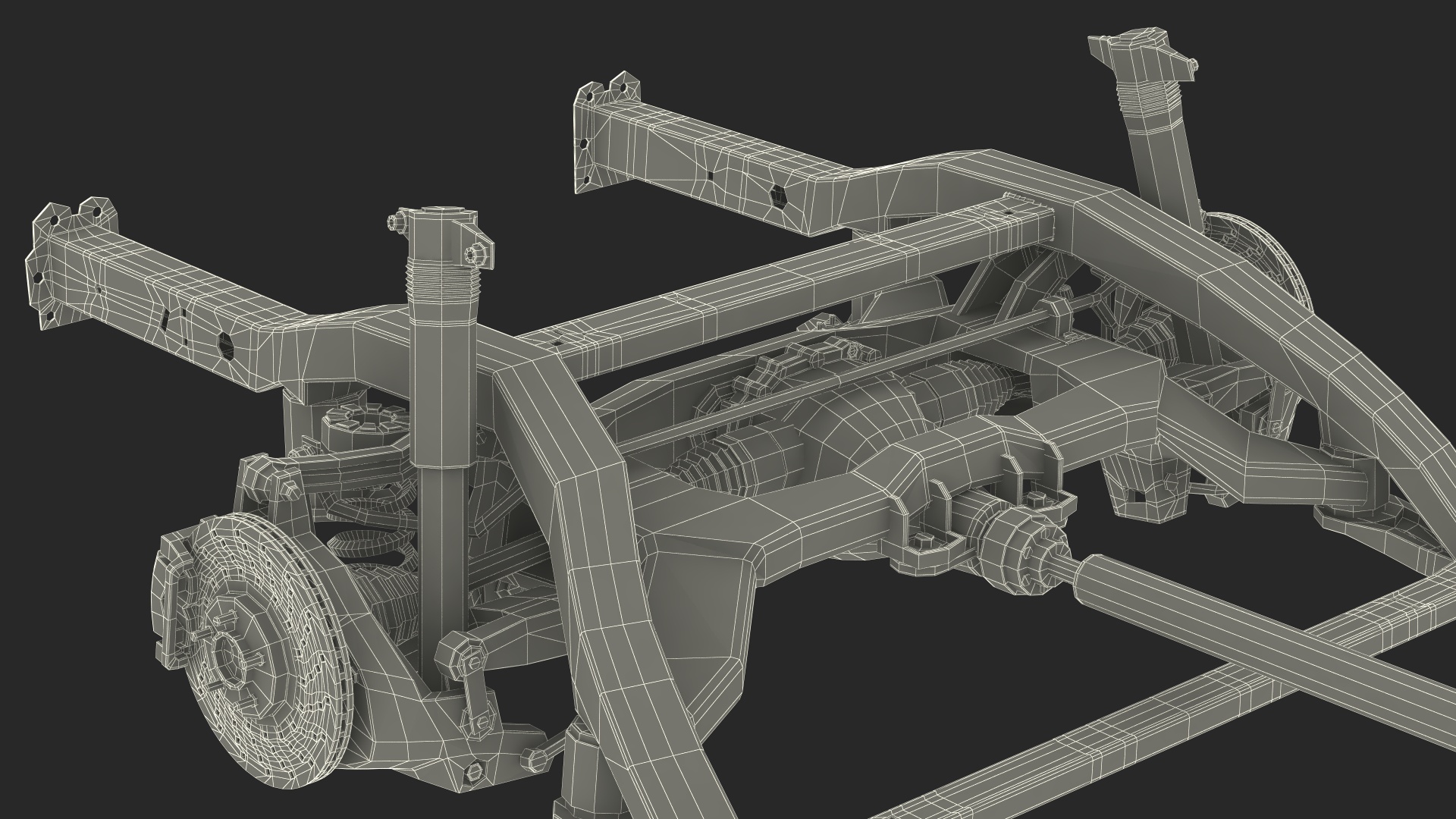 3D model Vehicle Chassis with Independent Suspension System