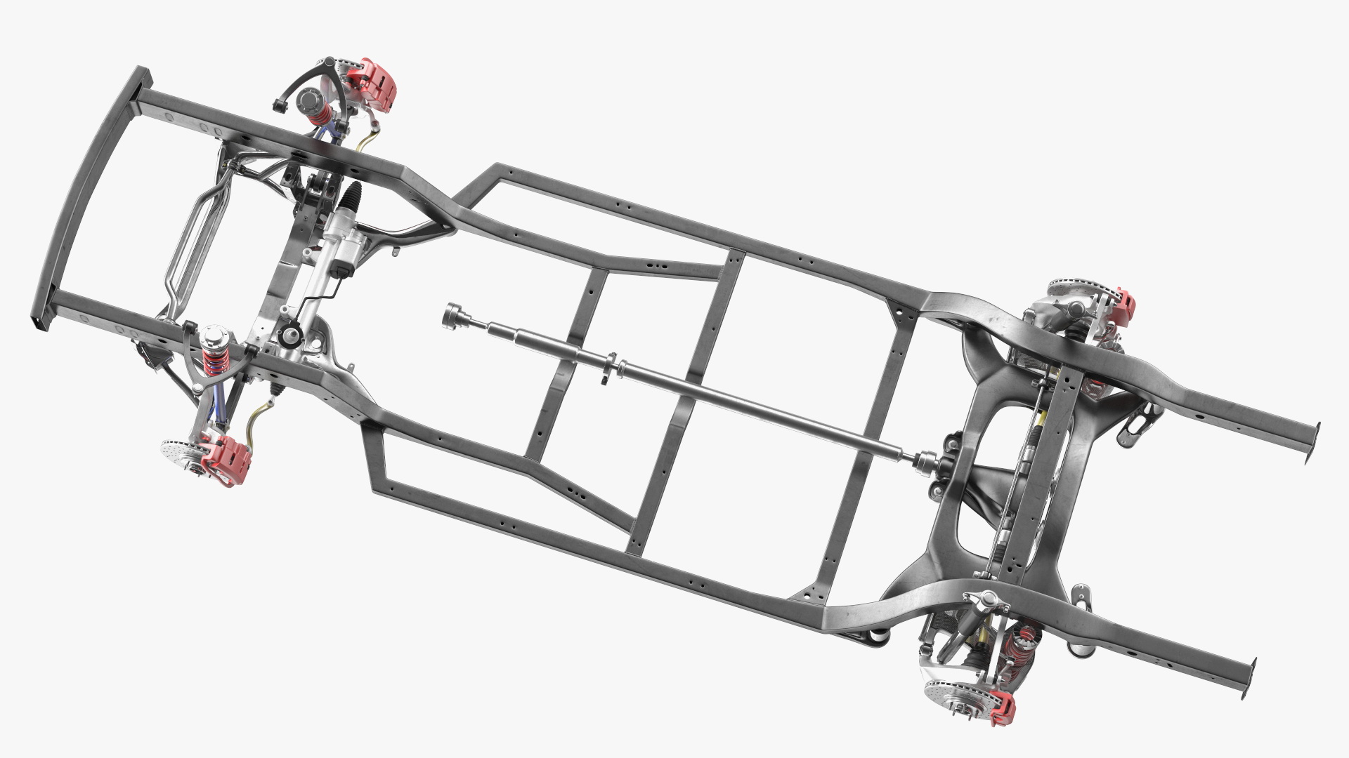 3D model Vehicle Chassis with Independent Suspension System