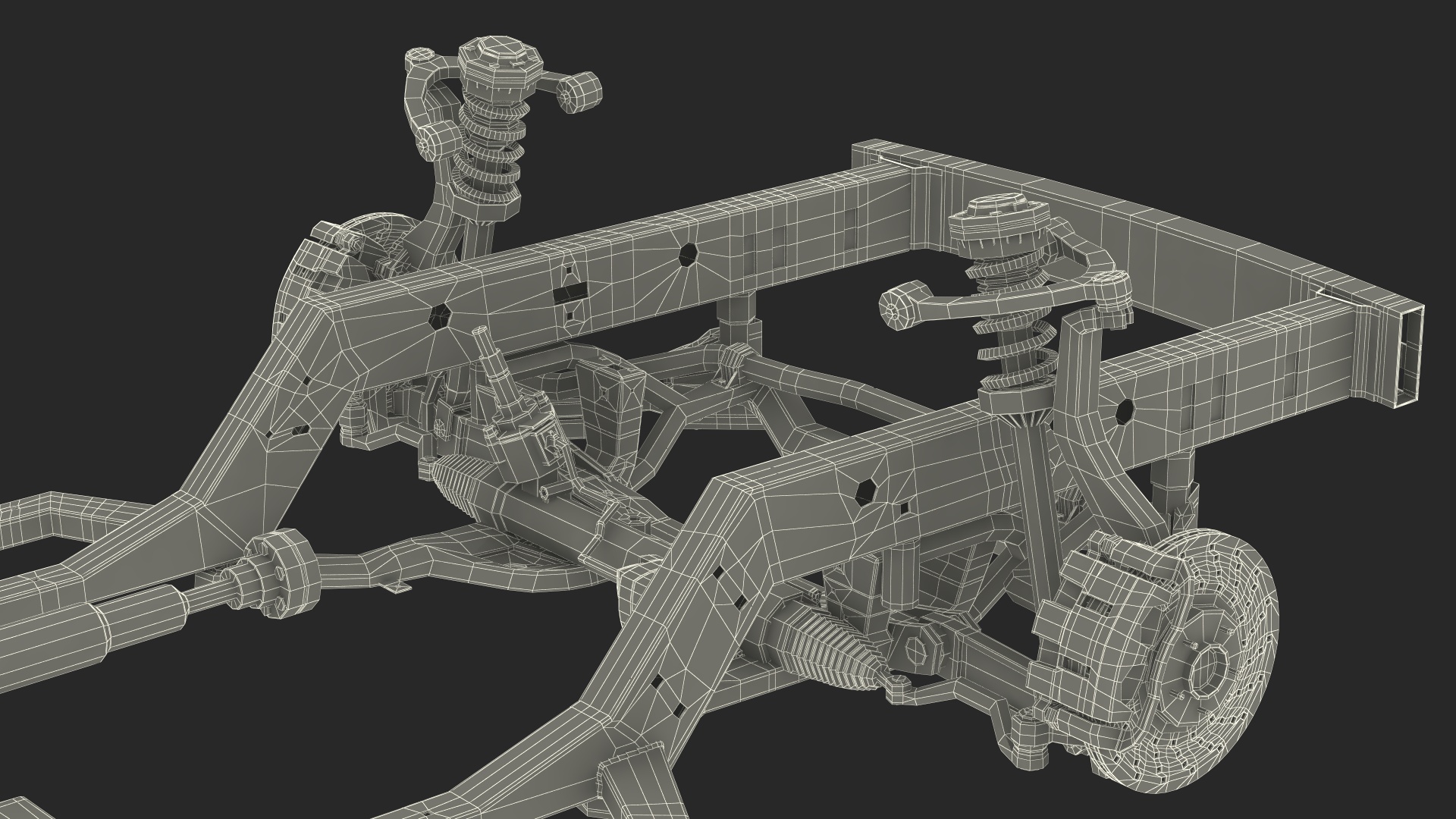 3D model Vehicle Chassis with Independent Suspension System