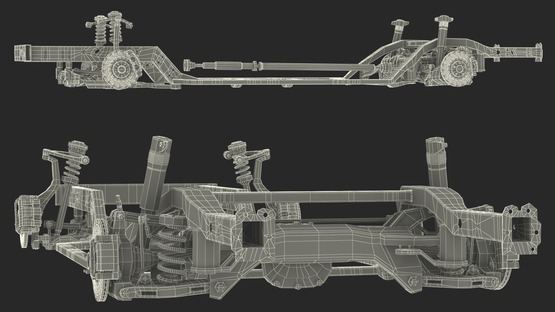 3D model Vehicle Chassis with Independent Suspension System