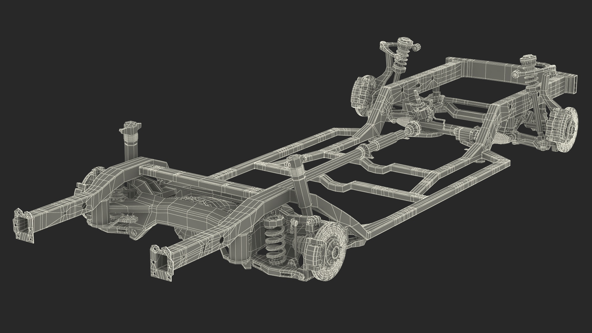 3D model Vehicle Chassis with Independent Suspension System