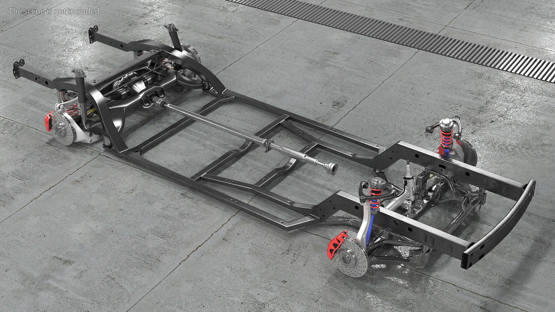 3D model Vehicle Chassis with Independent Suspension System