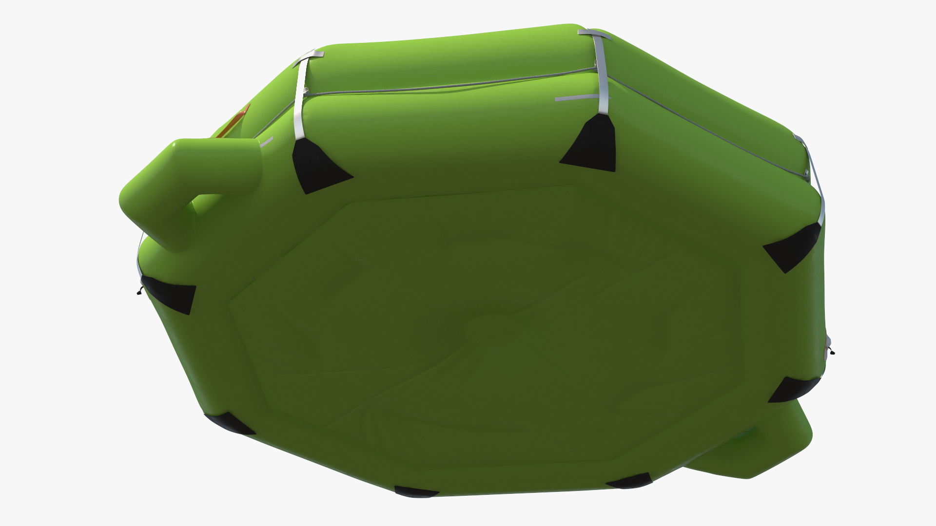 3D model Man in Life Vest on Inflatable Raft