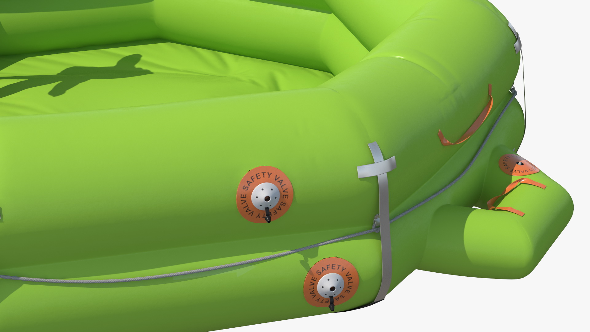 3D model Man in Life Vest on Inflatable Raft