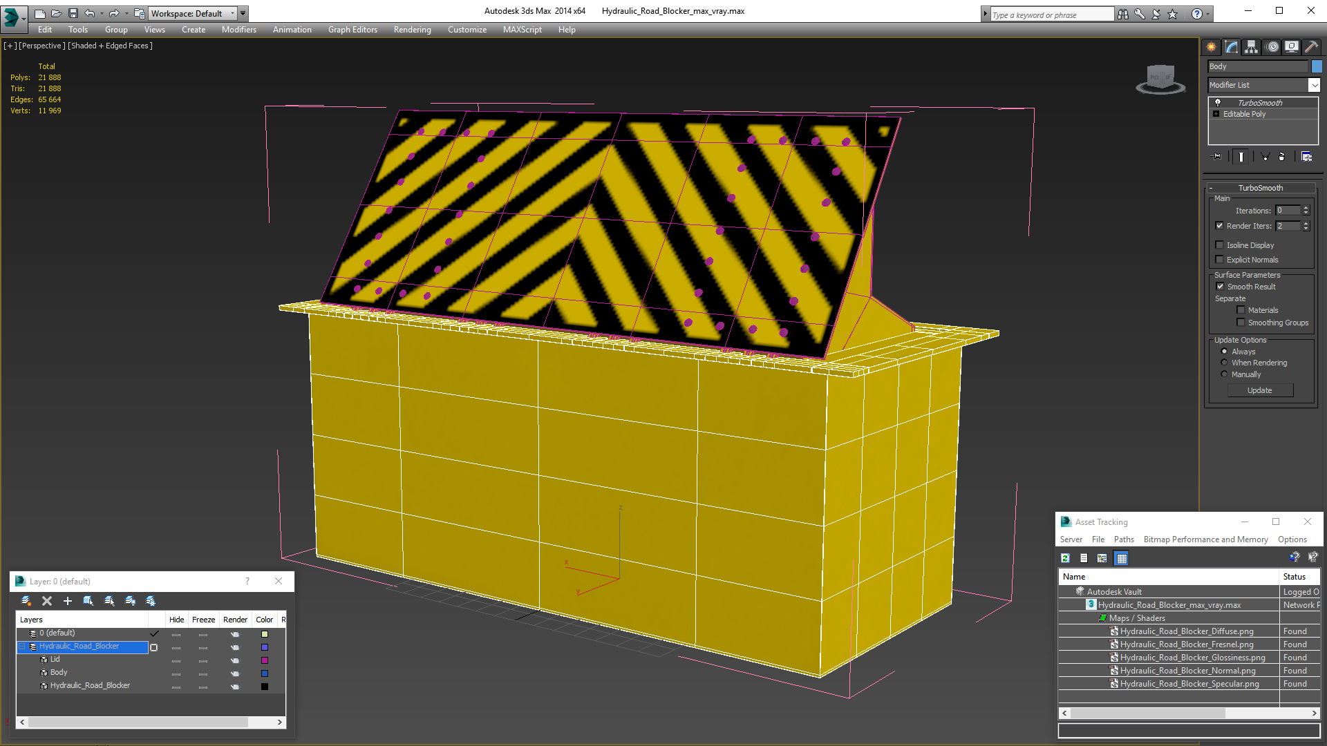 Hydraulic Road Blocker 3D