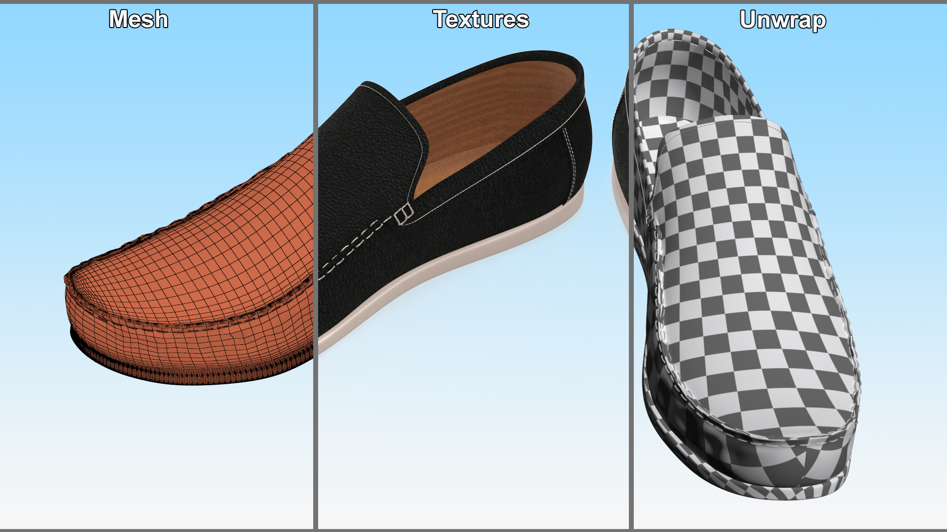 3D model Moccasins Boat Shoes
