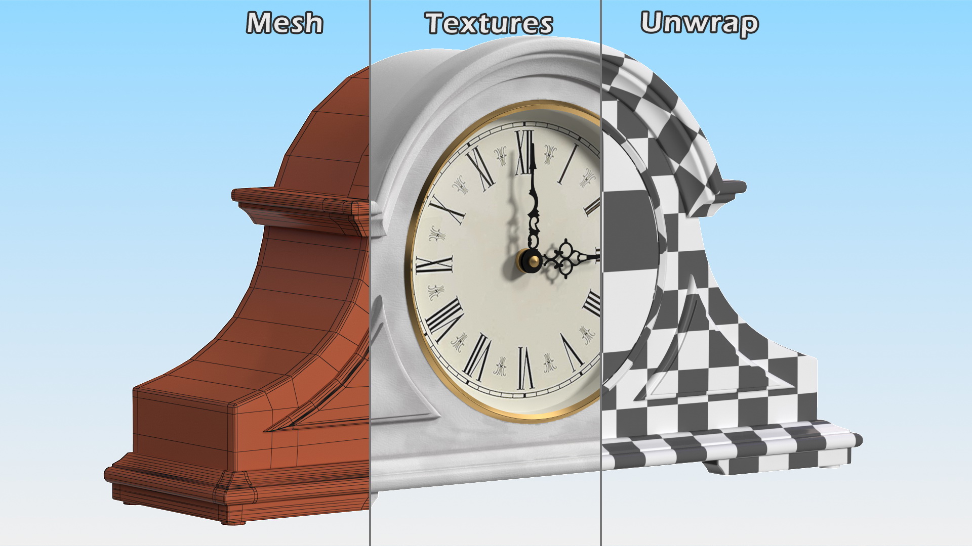 3D model Vintage Mantel Clock
