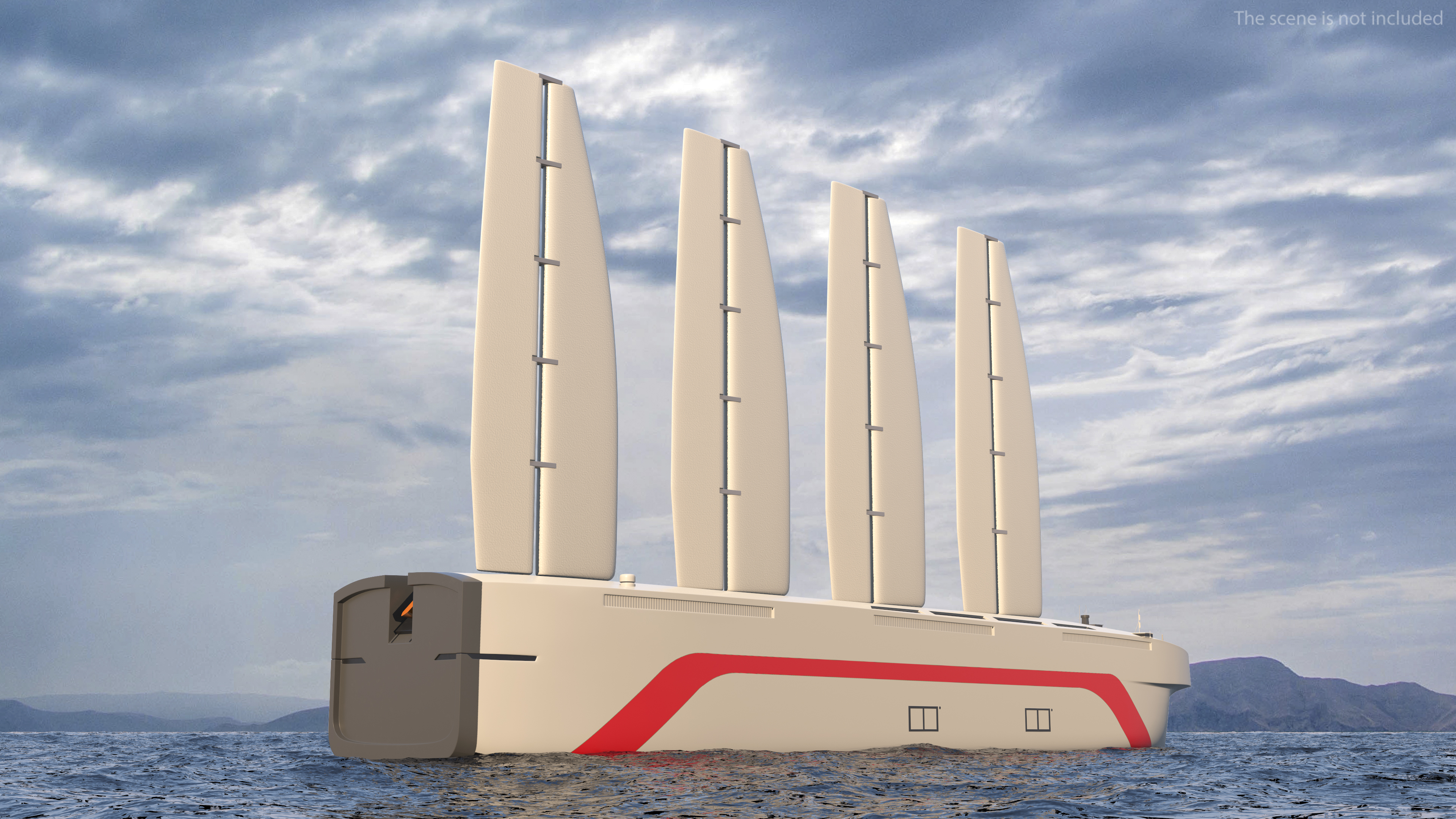 3D Futuristic Ship Sail Powered model