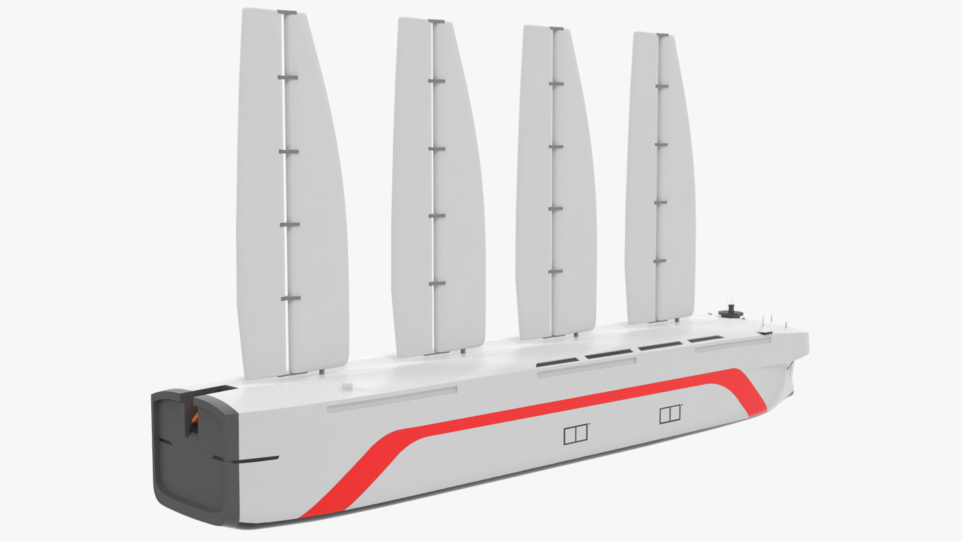 3D Futuristic Ship Sail Powered model